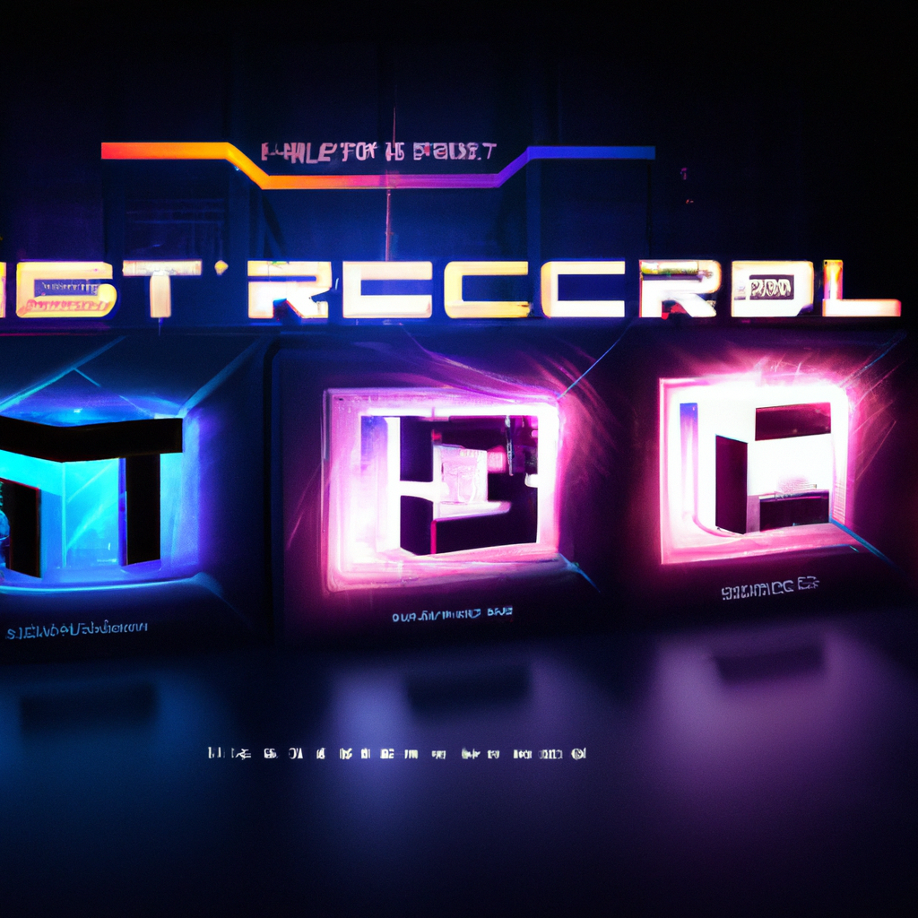 ArcadeForge hero montage: neon platforms, HUD, leaderboard