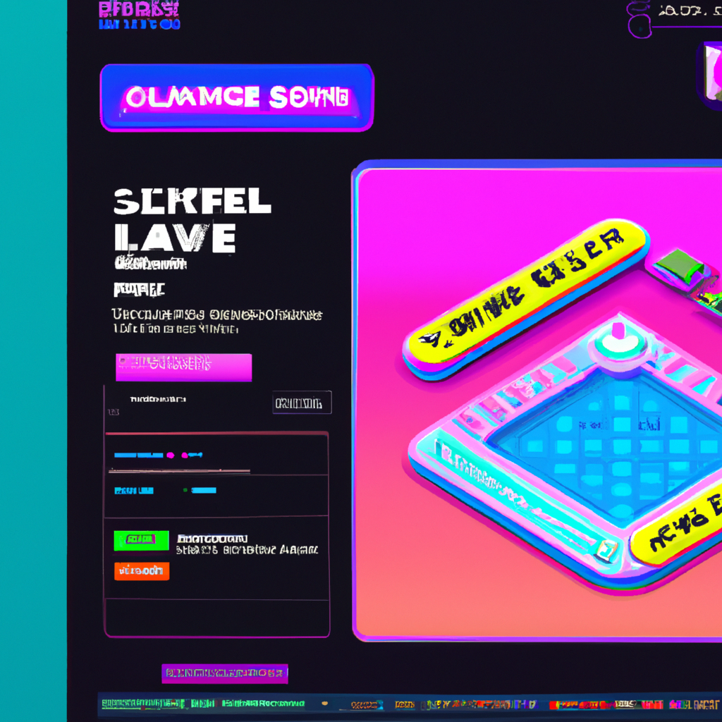 Level kit preview with neon palette and HUD